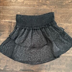 Hayden Girls Black Leopard Ruffle Skirt